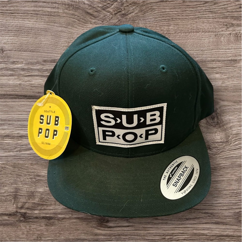 NWT Sub Pop Records Green Hat Classic Logo